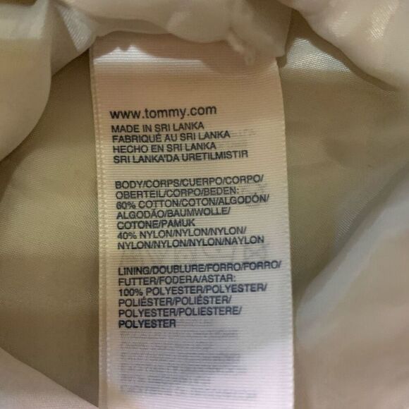 Tommy Hilfiger Womens Size Large Zip Front Rain Coat Jacket Cream Lightweight - Picture 4 of 6